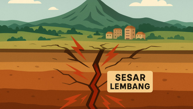 Ilustrasi Sesar Lembang. [ChatGPT/FT News]